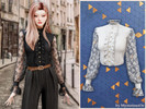 Sims 4 — Lace sleeve victorian blouse by MysteriousOo — This blouse features sheer lace sleeves with a delicate floral