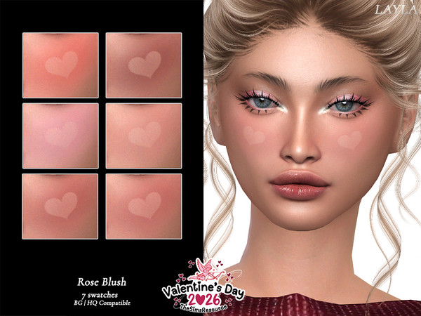 Sims 4 — Valentine'sDay2026 - Rose Blush by Layla — Female Blush Previews were made using HQ Mod