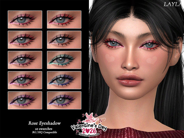 Sims 4 — Valentine'sDay2026 - Rose Eyeshadow by Layla — Female Eyeshadow Previews were made using HQ Mod