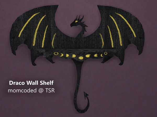 Sims 4 — Draco Wall Shelf by momcoded — Wall shelf in the shape of a dragon