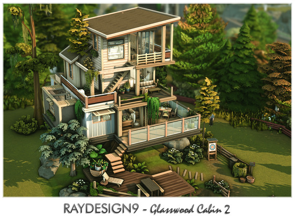 Sims 4 — Glasswood Cabin 2 by RayDesign9 — I build this house in Brindleton Bay, 20x30 lot size with 4 floors. This house