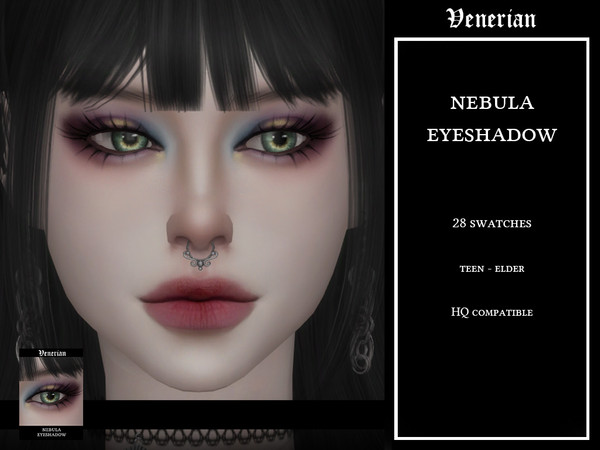 Sims 4 — Nebula Eyeshadow by Venerian by Venerian — 28 swatches Teen to elder Feminine fashion choice, no gender or frame