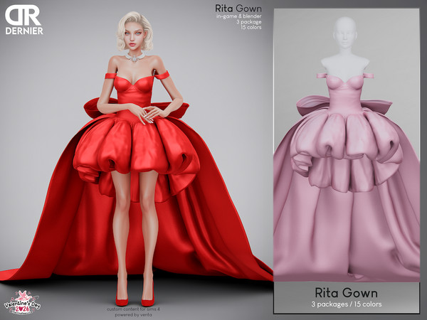 Sims 4 — DERNIER - Rita Gown by VentaStudio — Rita Dress