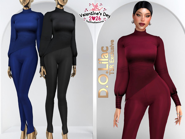 Sims 4 — Modern Contour Set DO141 by DOLilac — Includes: (Top + Bottom)