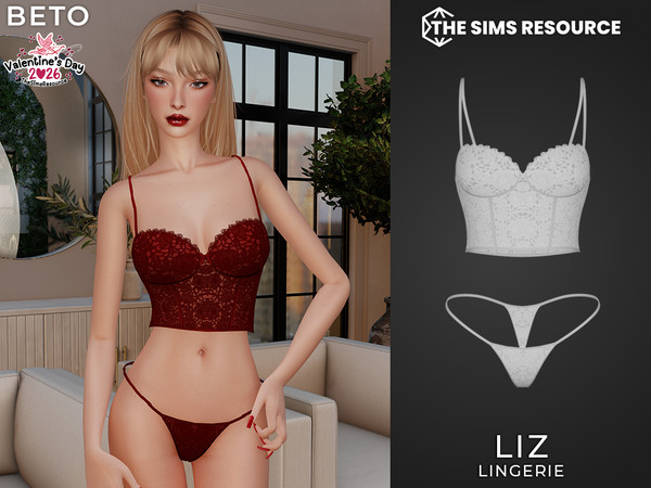 Sims 4 — Liz (Lingerie) by Beto_ae0 — Romantic lingerie for women, enjoy it