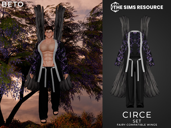 Sims 4 — By Beto - Magical Sensuality (Ravens Wings) by Beto_ae0 — Male fairy outfit, enjoy it