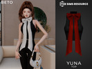 Sims 4 — Yuna (Top) by Beto_ae0 — Elegant top with a huge bow, enjoy!