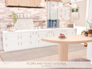 Sims 4 — Flora and Feast Kitchen by BlusterSims — The Flora and Feast Kitchen is a bright, airy space with white