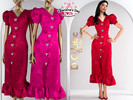 Sims 4 — Heart Embellished Puff Sleeve Dress DO2145 by DOLilac — Custom thumbnail
