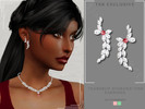 Sims 4 — Diamond Floral Vine Earrings by Glitterberryfly — A diamond vine earring with small gemstone