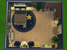 Sims 4 — Midnight Gold Bedroom - NO CC by viktoriachernysh2000 — Midnight Gold Bedroom in dark blue and gold colours