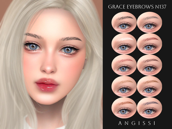 Sims 4 — Grace Eyebrows N137 by ANGISSI — PREVIEWS MADE USING HQ MOD Female Teen to elder