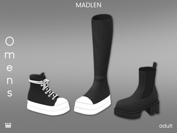 Sims 4 — Omens Shoe Set by Madlen — This one's inspired by the iconic Rick Owens! A bold statement piece for