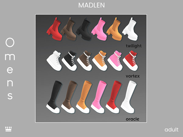 Sims 4 — [Madlen] Twilight Boots by Madlen — This one's inspired by the iconic Rick Owens! A bold statement piece for