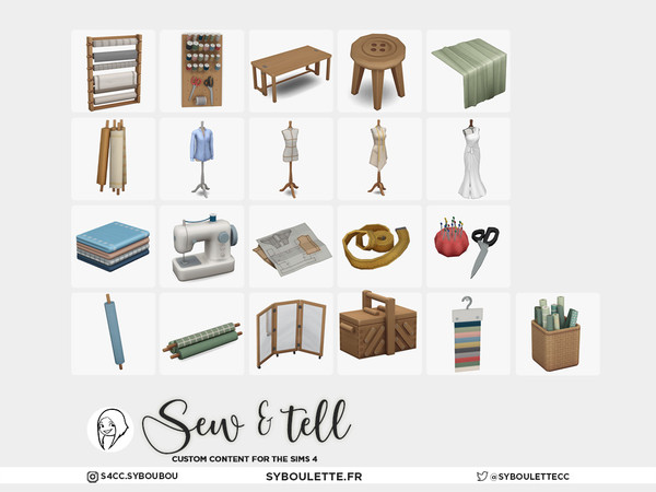 Sims 4 — Sew & Tell - Folded Fabric by Syboubou — Sew & Tell is a cc set made to bring the magic of a sewing room