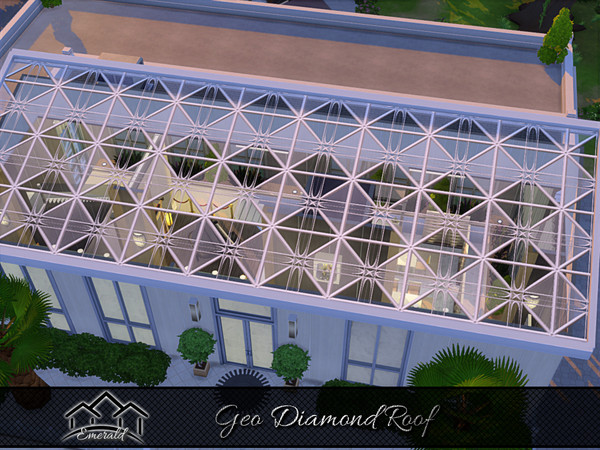 Sims 4 — Geo Diamond Roof 1 by Emerald — Geo diamond roof design will add a magnificent view to your home.