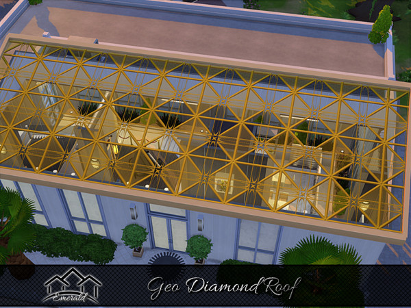 Sims 4 — Geo Diamond Roof 8 by Emerald — Geo diamond roof design will add a magnificent view to your home.