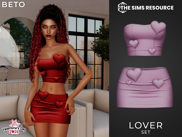 Sims 4 — By Beto - Lover (Skirt) by Beto_ae0 — A cute outfit covered in hearts, perfect for Valentine's Day. Enjoy!