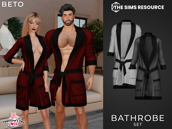 Sims 4 — By Beto - Albert (Bathrobe V1) by Beto_ae0 — Couple's Bathrobe, enjoy it