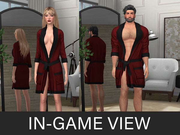 Sims 4 — By Beto - Ladys (Bathrobe V1) by Beto_ae0 — Couple's Bathrobe, enjoy it