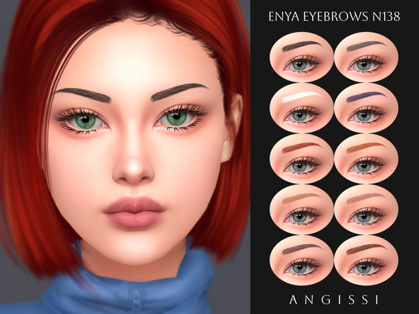 Sims 4 — Enya Eyebrows N138 by ANGISSI — PREVIEWS MADE USING HQ MOD Female Teen to elder