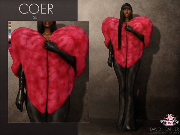 Sims 4 — David Heather - Coer Set (Patreon Exclusive) by VentaStudio — Coer Heart Fur
