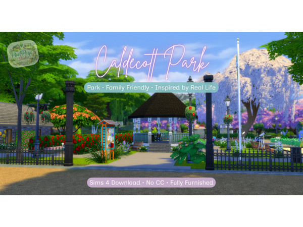 Sims 4 — Caldecott Park by PixelPageStudio — Caldecott Park is a cozy, family-friendly Sims 4 community park inspired by