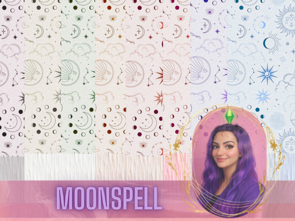 Sims 4 — Moonspell Wallpapers by gokcemsims — Moonspell Wallpapers is a wallpaper collection inspired by celestial motifs