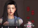 Sims 4 — Valentines Earrings by PlayersWonderland — A cute pair of heart earrings with heart chains. - 5 Swatches