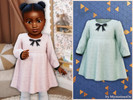 Sims 4 — Infant - Embossed dress with bow by MysteriousOo — Textured infant dress with long sleeves and bow
