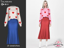 Sims 4 — Estrella Outfit Sweater And Midi Skirt by talarian — Two-piece outfit consisting of a long sleeve sweater and a