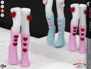 Sims 4 — Shoes KP04- Child by KaTPurpura — Flat sock-style shoes with non-slip soles and heart details