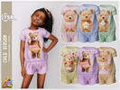 Sims 4 — 344 - Child Girl SET -Teddy Bear Summer Sleepwear by RobertaPLobo — Teddy Bear Summer Sleepwear Set - 344