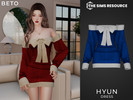 Sims 4 — Hyun (Dress) by Beto_ae0 — A cute dress with a huge bow and lots of colors, enjoy it!