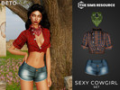 Sims 4 — Sexy Cowgirl - Set by Beto_ae0 — Sexy cowgirl outfit, enjoy it in your game