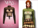 Sims 4 — Top with ribbed shoulder straps by Mona — -New mesh-