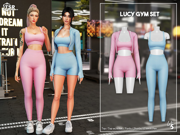 Sims 4 — Lucy Gym Clothing Set by WisteriaSims — for woman