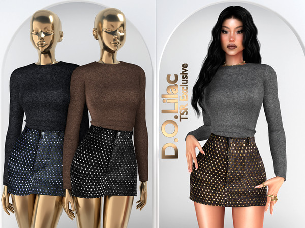 Sims 4 — Urban Shine Set 143 Top 2149 by DOLilac — Includes: (Top + Bottom)
