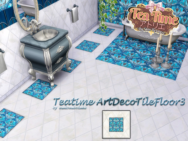 Sims 4 — Teatime ArtDecoTileFloor3 by matomibotaki — Elegant Art Nouveau floor tiles for the bathroom or wherever