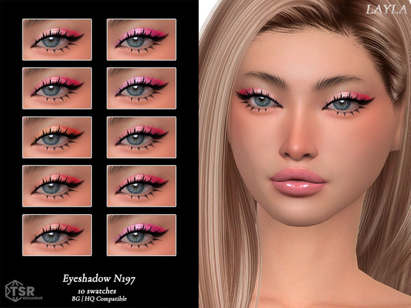 Sims 4 — Eyeshadow N197 by Layla — Female Eyeshadow Previews were made using HQ Mod