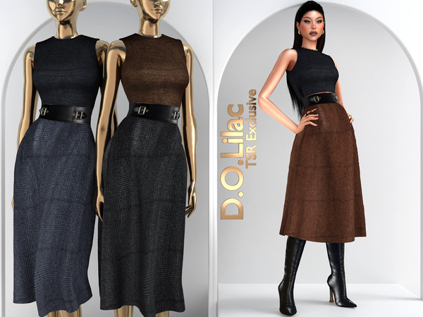 Sims 4 — Soft Tailored Chic Set DO144 by DOLilac — Includes: (Top + Bottom)