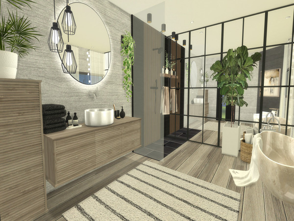 Sims 4 — Aura Bathroom by Suzz86 — Aura is a fully furnished and decorated bathroom. Size 4x5 Value $ 7,800 Short Walls