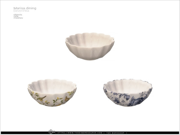 Sims 4 — Marisa - bowl by Severinka_ — Delicate beige and deep shades of green combined with natural wood and aged gold