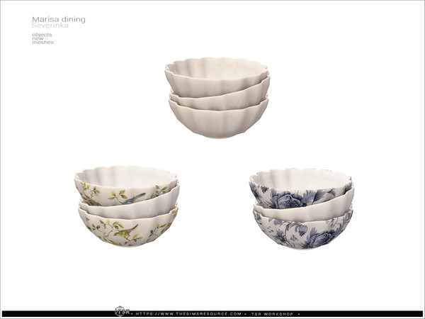 Sims 4 — Marisa - bowls by Severinka_ — Delicate beige and deep shades of green combined with natural wood and aged gold