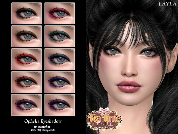 Sims 4 — Tea Time - Ophelia Eyeshadow by Layla — Female Eyeshadow Previews were made using HQ Mod