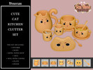 Sims 4 — Cute Cat Kitchen Clutter Set by Venerian (Tea Time) by Venerian — 