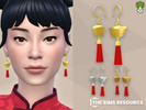 Sims 4 — Lucky Yuanbao (Gold Ingot) Earrings by kapakijo — Yuanbao (gold ingot) shape earrings available in 3 colors.