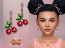 Sims 4 — Tea Time Cherry Earrings Child by Suzue — New Mesh (Suzue)