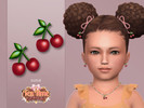 Sims 4 — Tea Time Cherry Earrings Toddler by Suzue — New Mesh (Suzue)
