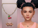 Sims 4 — Tea Time Cherry Necklace Child by Suzue — New Mesh (Suzue)